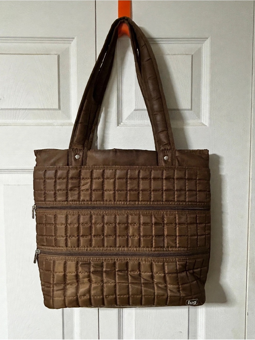 lug Quilted Brown Taxicab Travel Tote